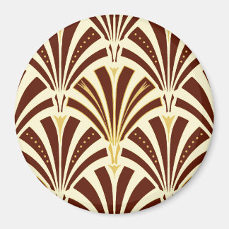 Art Deco-ventilatorpatroon - chocolade op room Magneet