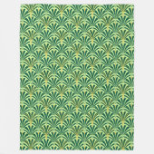 Art Deco ventilatorpatroon - dennen en mintgroen Fleece Deken (Voorkant)
