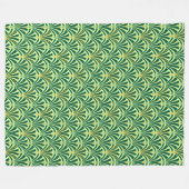 Art Deco ventilatorpatroon - dennen en mintgroen Fleece Deken (Voorkant (Horizontaal))