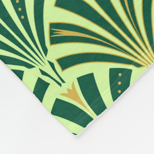 Art Deco ventilatorpatroon - dennen en mintgroen Fleece Deken (Hoek)