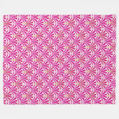 Art Deco-ventilatorpatroon - fuchsia roze Fleece Deken (Voorkant (Horizontaal))