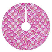 Art Deco-ventilatorpatroon - fuchsia roze Kerstboom Rok (Voorkant)
