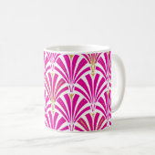 Art Deco-ventilatorpatroon - fuchsia roze Koffiemok (Voorkant rechts)