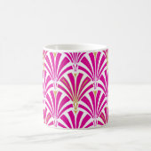 Art Deco-ventilatorpatroon - fuchsia roze Koffiemok (Center)