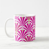 Art Deco-ventilatorpatroon - fuchsia roze Koffiemok (Links)