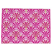 Art Deco-ventilatorpatroon - fuchsia roze Large Cadeautasje (Achterkant)