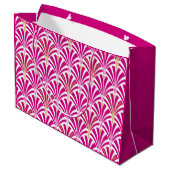 Art Deco-ventilatorpatroon - fuchsia roze Large Cadeautasje (Achterkant Gekanteld)