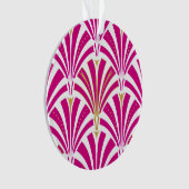 Art Deco-ventilatorpatroon - fuchsia roze Ornament (voorkant)