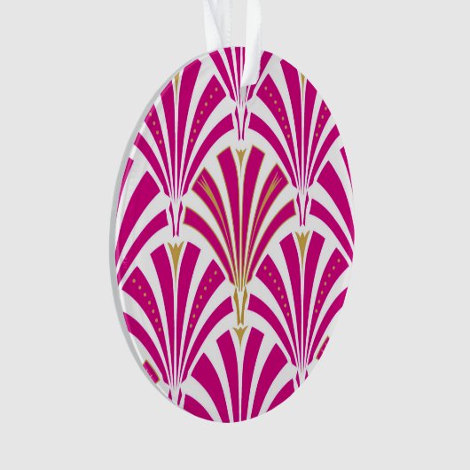 Art Deco-ventilatorpatroon - fuchsia roze Ornament (voorkant)