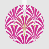 Art Deco-ventilatorpatroon - fuchsia roze Ornament (achterkant)