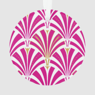 Art Deco-ventilatorpatroon - fuchsia roze Ornament