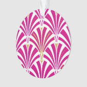 Art Deco-ventilatorpatroon - fuchsia roze Ornament (voorkant)