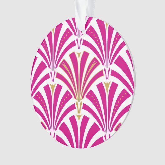 Art Deco-ventilatorpatroon - fuchsia roze Ornament (voorkant)