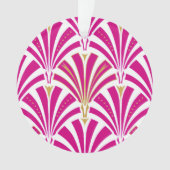 Art Deco-ventilatorpatroon - fuchsia roze Ornament (voorkant)