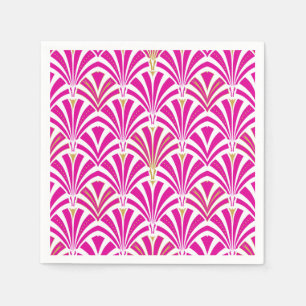 Art Deco-ventilatorpatroon - fuchsia roze Servet