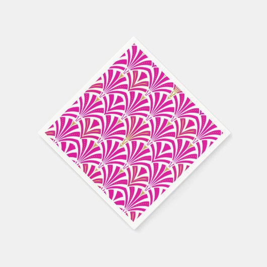 Art Deco-ventilatorpatroon - fuchsia roze Servet (Hoek)