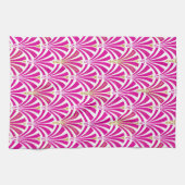 Art Deco-ventilatorpatroon - fuchsia roze Theedoek (Horizontaal)
