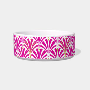 Art Deco-ventilatorpatroon - fuchsia roze Voerbakje