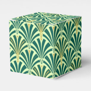 Art Deco-ventilatorpatroon - groen voor denen en n Bedankdoosjes