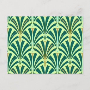 Art Deco-ventilatorpatroon - groen voor denen en n Briefkaart