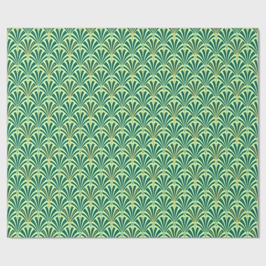 Art Deco-ventilatorpatroon - groen voor denen en n Cadeaupapier (Vlak)