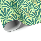 Art Deco-ventilatorpatroon - groen voor denen en n Cadeaupapier (Rol Hoek)