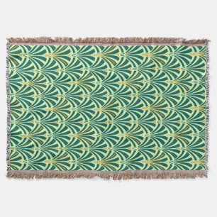 Art Deco-ventilatorpatroon - groen voor denen en n Deken