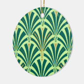 Art Deco-ventilatorpatroon - groen voor denen en n Keramisch Ornament (Links)
