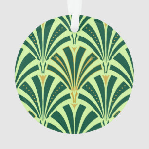 Art Deco-ventilatorpatroon - groen voor denen en n Ornament