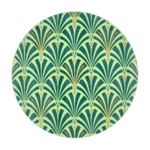 Art Deco-ventilatorpatroon - groen voor denen en n Snijplank