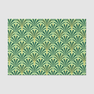 Art Deco-ventilatorpatroon - groen voor denen en n Tissuepapier