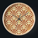 Art Deco-ventilatorpatroon - koper op geel<br><div class="desc">Digitale reproductie van een klassiek,  Art Deco-behangselpapier,  een ventilatorpatroon - rijk koperbruin / karamel op bleek geel,  met goud verfraaid</div>