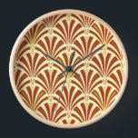Art Deco-ventilatorpatroon - koper op geel<br><div class="desc">Digitale reproductie van een klassiek,  Art Deco-behangselpapier,  een ventilatorpatroon - rijk koperbruin / karamel op bleek geel,  met goud verfraaid</div>
