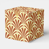 Art Deco-ventilatorpatroon - koper op geel Bedankdoosjes (Achterkant)