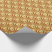 Art Deco-ventilatorpatroon - koper op geel Cadeaupapier (Hoek)