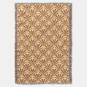 Art Deco-ventilatorpatroon - koper op geel Deken (Voorkant Verticaal)