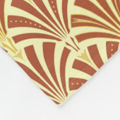 Art Deco-ventilatorpatroon - koper op geel Fleece Deken (Hoek)