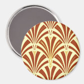 Art Deco-ventilatorpatroon - koper op geel Magneet (Voorkant / Achterkant)