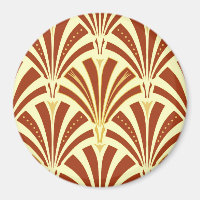 Art Deco-ventilatorpatroon - koper op geel