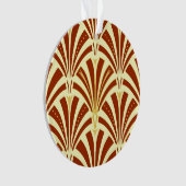 Art Deco-ventilatorpatroon - koper op geel Ornament (voorkant)