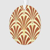 Art Deco-ventilatorpatroon - koper op geel Ornament (voorkant)