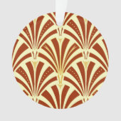 Art Deco-ventilatorpatroon - koper op geel Ornament (voorkant)