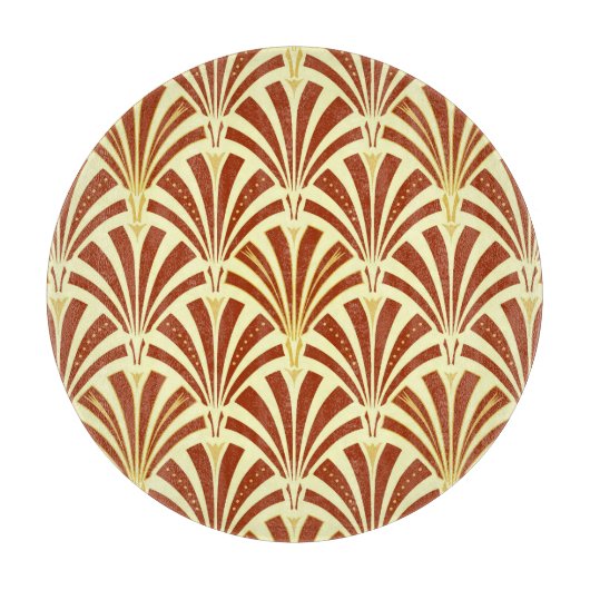 Art Deco-ventilatorpatroon - koper op geel Snijplank (Voorkant)