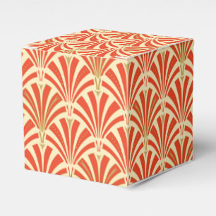 Art Deco-ventilatorpatroon - mandarijnenoranje Bedankdoosjes
