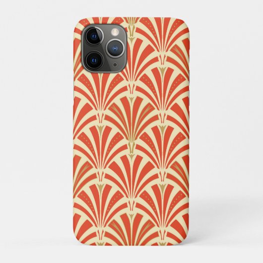 Art Deco-ventilatorpatroon - mandarijnenoranje Case-Mate iPhone Case (Achterkant)