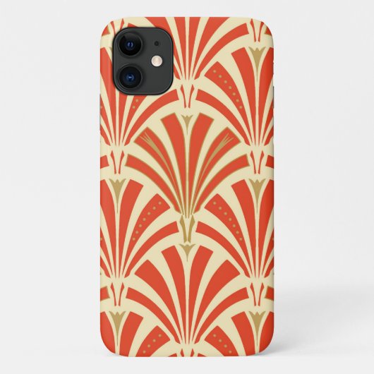 Art Deco-ventilatorpatroon - mandarijnenoranje Case-Mate iPhone Case (Achterkant)