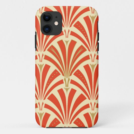 Art Deco-ventilatorpatroon - mandarijnenoranje Case-Mate iPhone Case (Achterkant)