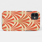 Art Deco-ventilatorpatroon - mandarijnenoranje Case-Mate iPhone Case (Achterkant (horizontaal))