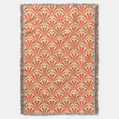 Art Deco-ventilatorpatroon - mandarijnenoranje Deken (Voorkant Verticaal)