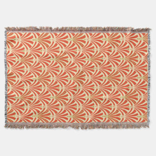 Art Deco-ventilatorpatroon - mandarijnenoranje Deken